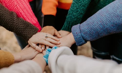 People helping each other in the community