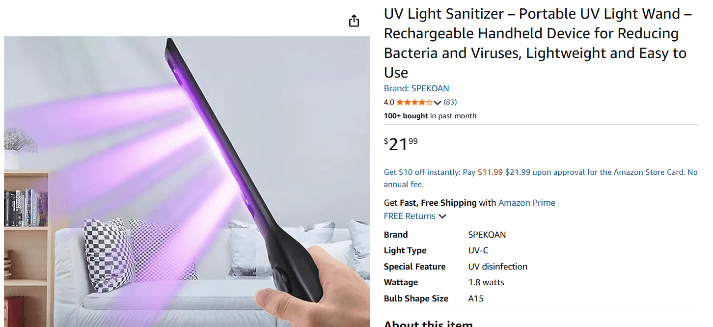 Image for UV disinfectant wands