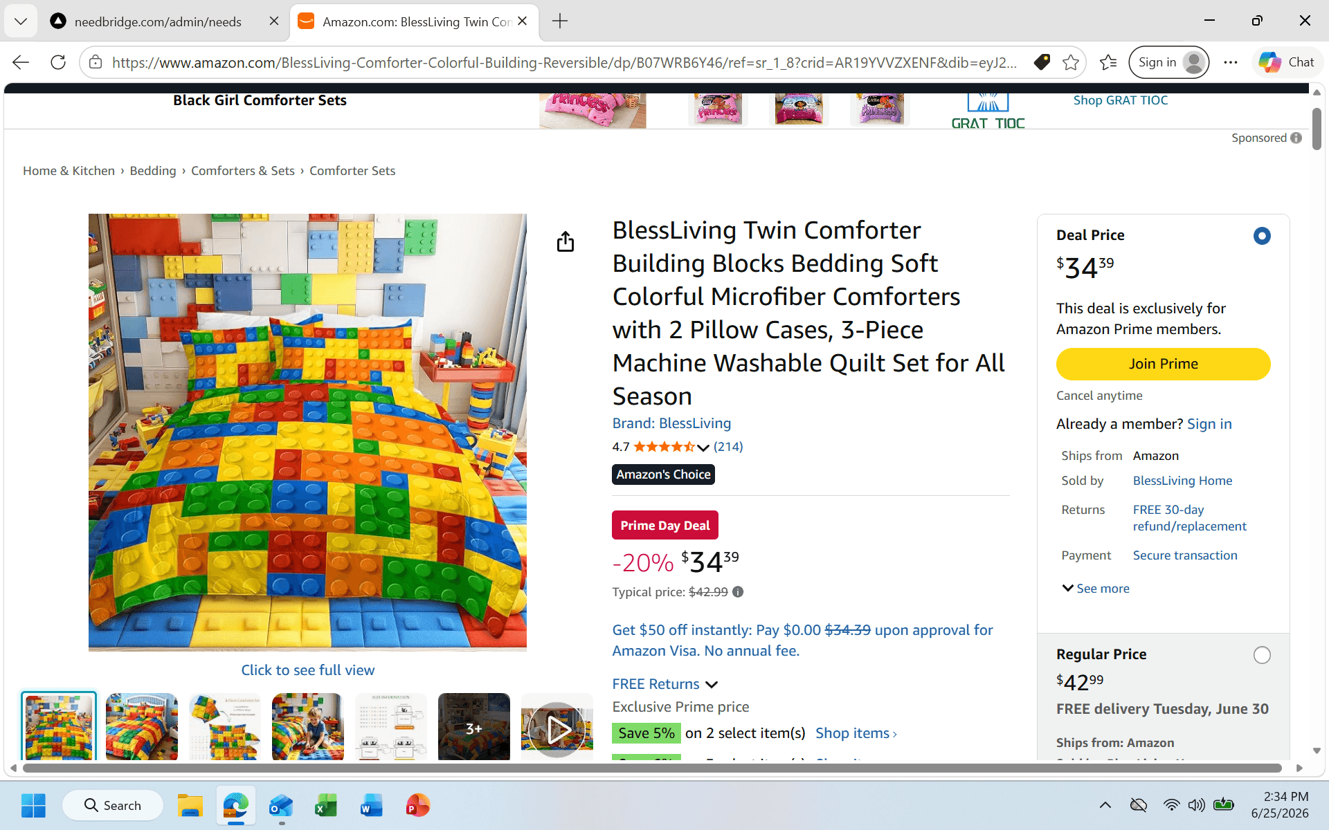 Image for Twin Bedding and Curtains for 2 boys