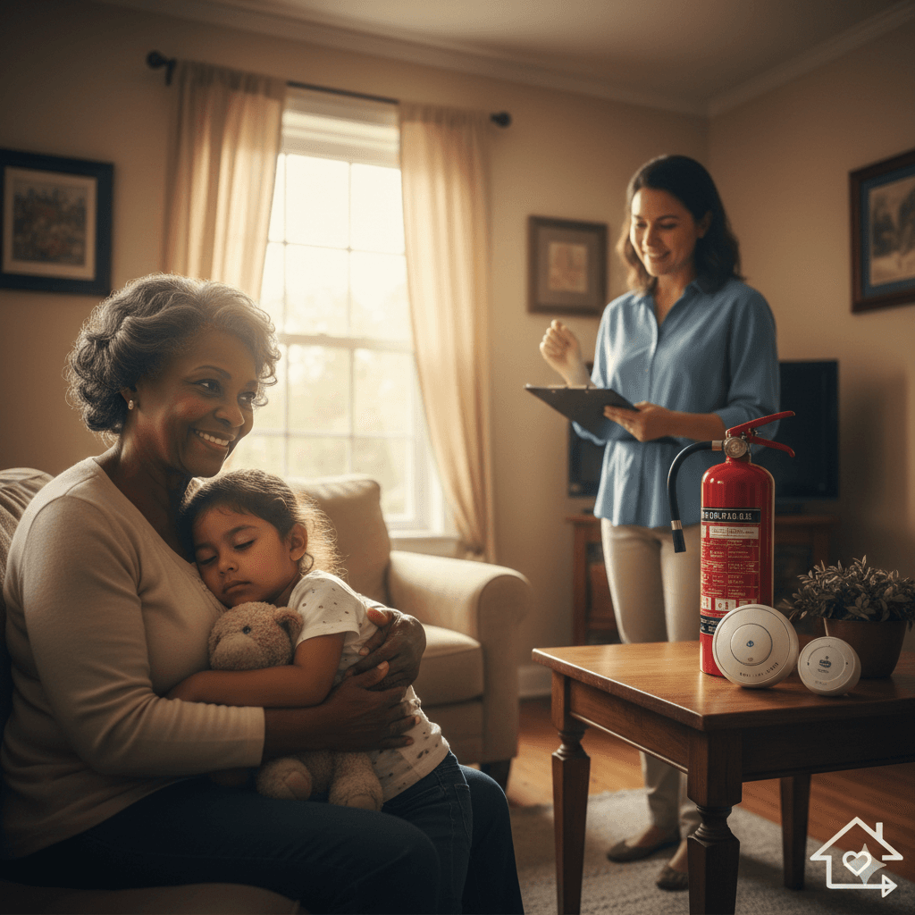Image for Kinship Safety Bundle - Fire Extinguisher, Carbon Monoxide Detector, Smoke Alarm